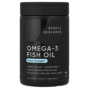 Ômega-3, Óleo de Peixe, 1055mg, Potência Tripla, 90 Cápsulas, Sports Research