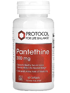 Pantetina, Ácido Pantotênico 300mg, 60 cápsulas moles, Protocol for Life Balance