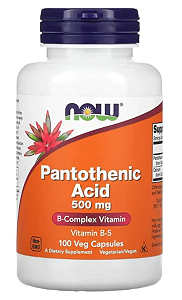 Ácido Pantotênico 500mg, 100 Cápsulas, Now