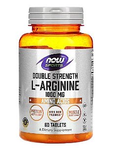 L-Arginina Double Strength, 1000mg, 60 Comprimidos, Now