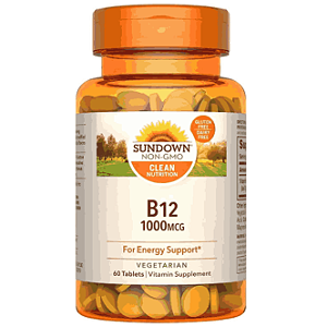 Vitamina B12, 1000mcg, 60 Comprimidos, Sundown
