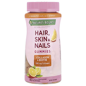 Hair, Skin, Nail (cabelo, pele e unha) Colageno 2500mcg, 80 Gomas Natures Bounty