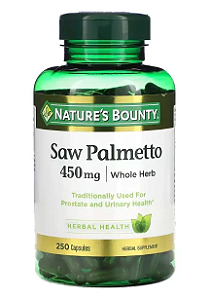 Saw Palmetto, 450mg, 250 Cápsulas, Nature's Bounty