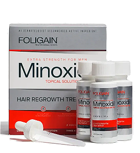 Minoxidil 5%, Tratamento Capilar de 3 Meses, Frascos de 60ml Cada, Foligain