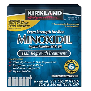 Minoxidil, Tratamento Capilar (Barba e Cabelo), Kit para 6 meses, Kirkland
