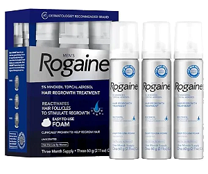 Rogaine Extra Strength, Masculino, 5% solução de minoxidil, 60ml cada