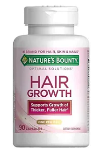 Hair Growth Supplement, Crescimento Capilar, Cabelos mais grossos e volumosos, 90 Cápsulas, Nature's Bounty