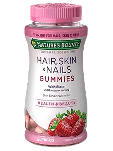 Hair Skin and Nails, Cabelo, pele e unha, 2500mcg, 80 gomas, Natures Bounty