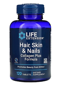 Hair, Skin & Nails, cabelo, pele e unhas, 120 Comprimidos, Life Extension