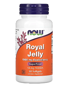 Geléia Real, 1000mg, 60 Cápsulas, Now