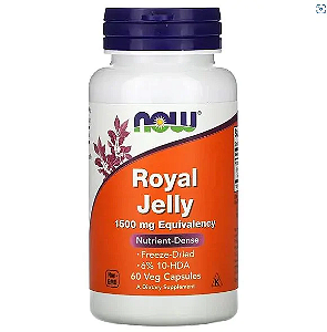 Geleia Real, 1500mg, 60 Cápsulas, Now