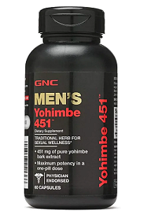 Men's Yohimbe Extrato Puro, 60 Cápsulas, GNC