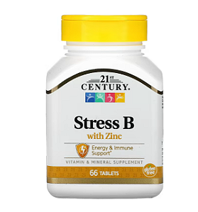 Stress B com Zinco, 66 Comprimidos, 21st Century