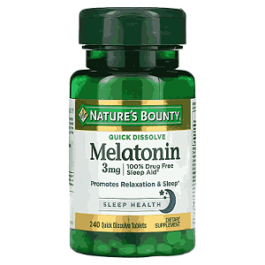 Melatonina 3mg, Sublingual, 240 Comprimidos, Nature's Bounty