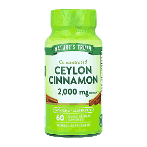 Ceylon Cinnamon, Canela do Ceilão 2000mg, 60 Cápsulas, Nature's Truth