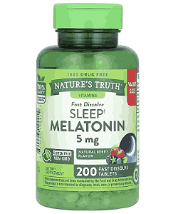 Sleep Melatonina 5mg, 200 Tablets Fast Dissolve, Nature's Truth