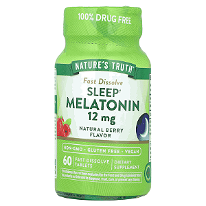 Melatonina 12mg, 60 comprimidos de dissolução rápida, Nature's Truth