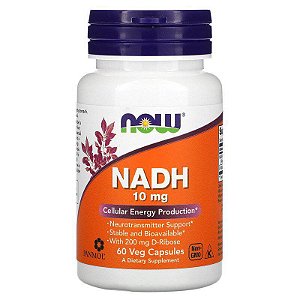 NADH, 10mg, 60 cápsulas, Now