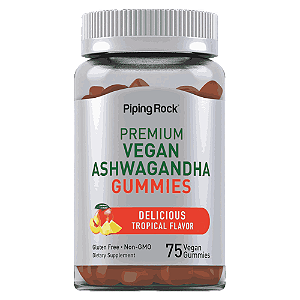 Ashwagandha Vegana, Sabor Tropical, 75 Gomas, PipingRock