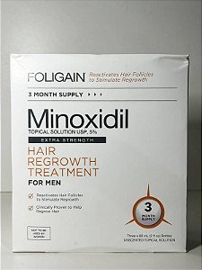 Foligain Minoxidil 5% 60ml, Crescimento Capilar e Barba, 1 Mês