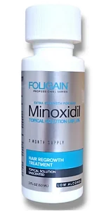 Foligain Minoxidil 5% 60ml, Crescimento Capilar e Barba, 1 Mês, 2% alcool