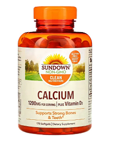 Cálcio Plus, com Vitamina D3, 1200mg, 170 Softgels, Sundown