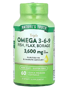Triplo Ômega 3-6-9, 3.600mg, 60 Cápsulas, Nature's Truth