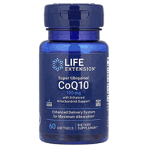 Super Ubiquinol CoQ10, com Mitocondrial Aprimorado, 100mg, 60Cápsulas, Life Extension