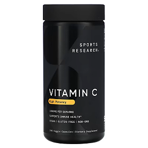 Vitamina C de Alta Potência, 1.000 mg, 240 Cápsulas Vegetais, Sports Research