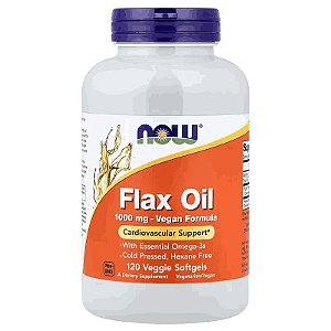 Flax Oil, Óleo de Linhaça, 1000mg, 120 Cápsulas, Now