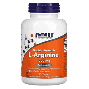 L-Arginina, Dosagem Dupla, 1000mg, 120 Comprimidos, Now