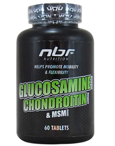 Glucosamina 1500mg, Condroitina 1200mg, com Msm, Saúde das Articulações, 60 Comprimidos, NBF Nutrition