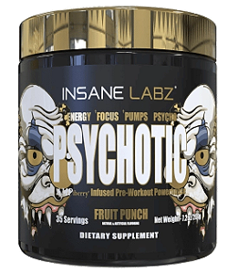 Pre Treino Psychotic Gold, Sabor Fruit Punch, 203g, Insane Labz