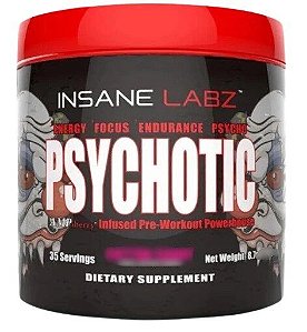 Pre Treino Psychotic Red, Sabor Strawberry Lemonade, 217g, Insane Labz