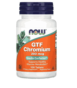 GTF Cromo, 200mcg, 100 Comprimidos, Now