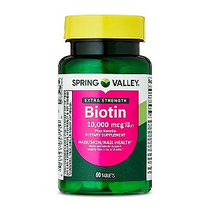 Biotina, 10.000mcg, 60 capsulas, Spring Valley