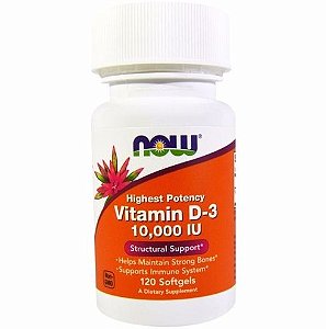 Vitamina D-3 10000IU (120 softgels) - Now Foods
