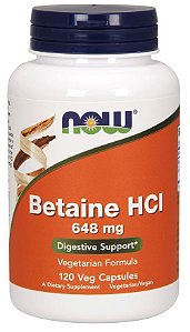 Betaine HCI 648mg (120 cápsulas) - Now Foods
