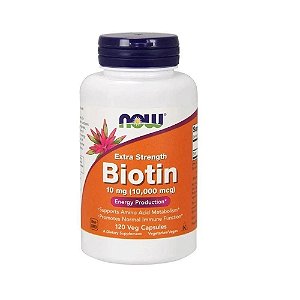 Biotina 10000mcg (120 cápsulas) - Now Foods