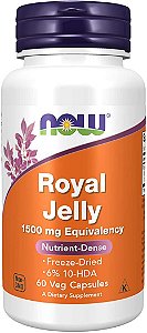 Royal Jelly Geléia Real 1500mg (60 VCaps) Now Foods