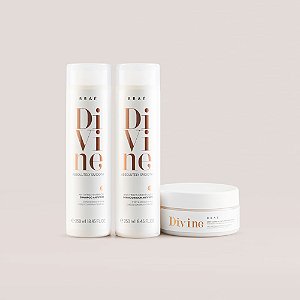 Kit Trio Divine Braé – Anti Frizz e Hidratação (Shampoo 250ml + Condicionador 250ml + Máscara 200g)