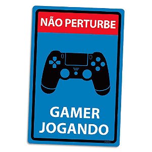 Placa Decorativa 24x16 - GAMER JOGANDO PS