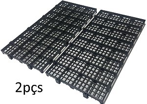 2pçs Estrado Plastico Preto 50x25x2,5cm - Pallet Palete