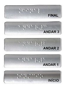 4pçs Placa Braille Para Corrimão Inicio, Final ou Andar