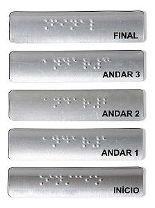 1pç Placa Braille Para Corrimão Inicio, Final ou Andar