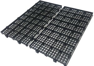 200pçs Estrado Plastico Preto 50x25x2,5cm - Pallet Palete