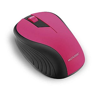 Mouse Multilaser Sem Fio Wave Conexão Usb 1200dpi 3 Botões Ergonômico Rosa