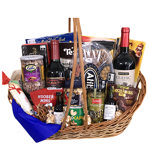 Cesta Vime c/ Vinhos