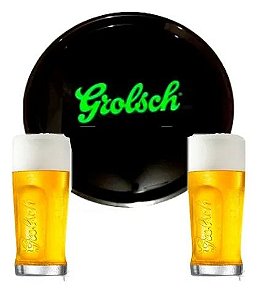 Bandeja Grolsch + 2 copos  300ml