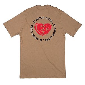 Camiseta O Amor Cura Da Pedra para a Rocha Mocha